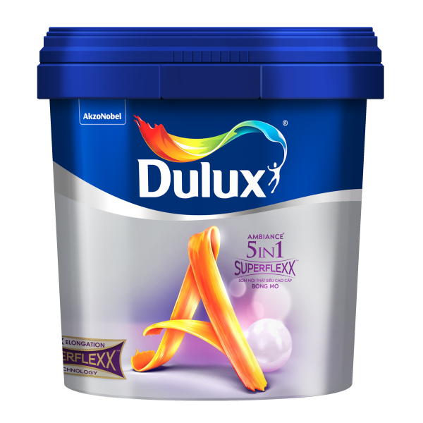 Sơn nội thất siêu cao cấp Dulux Ambiance 5 In 1 Superflexx Bóng Mờ Z611 lon 5L